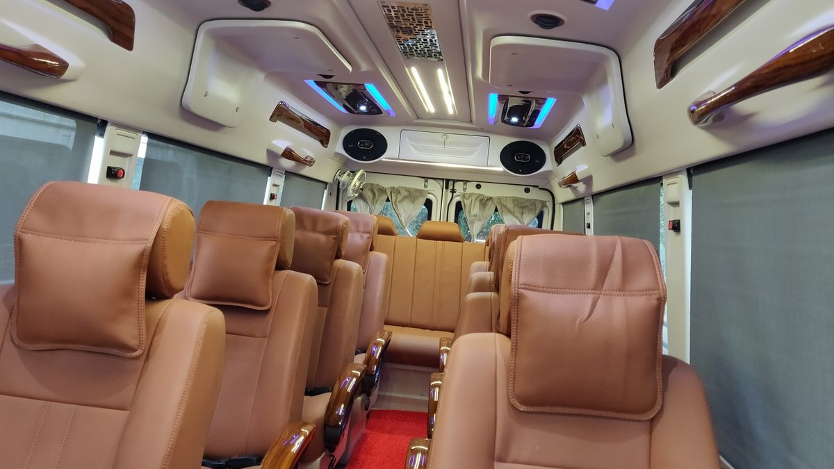 9 Seater Tempo Traveller Interior on Rent in Delhi - Tyagi Travels