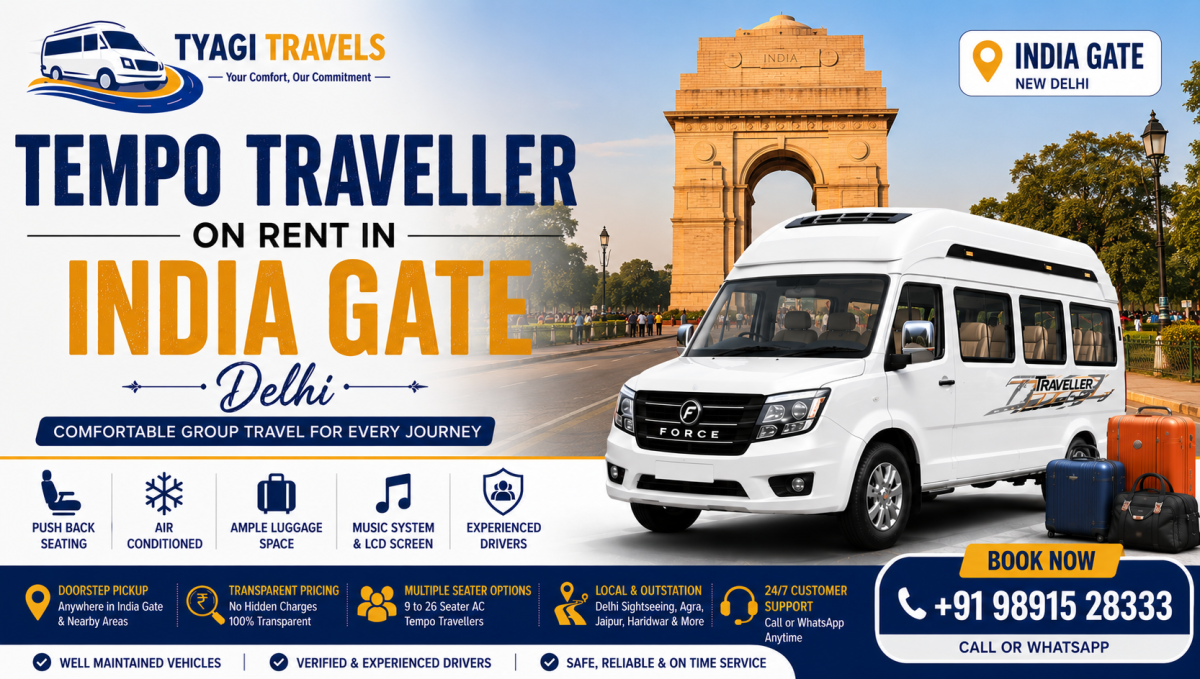 Tempo Traveller on Rent near India Gate, Delhi