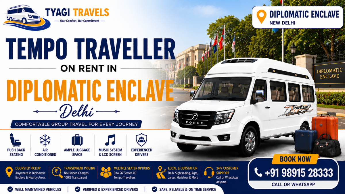 Hire Tempo Traveller on Rent in Diplomatic Enclave, Delhi