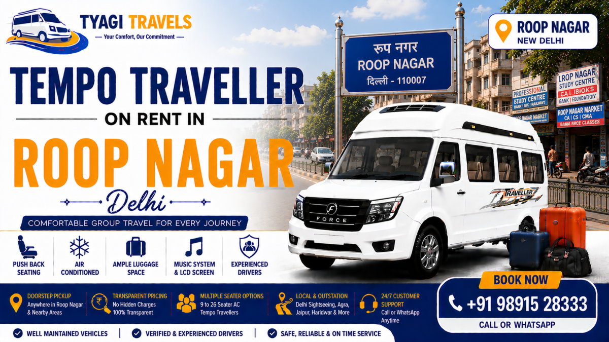 Hire Tempo Traveller on Rent in Roop Nagar, Delhi