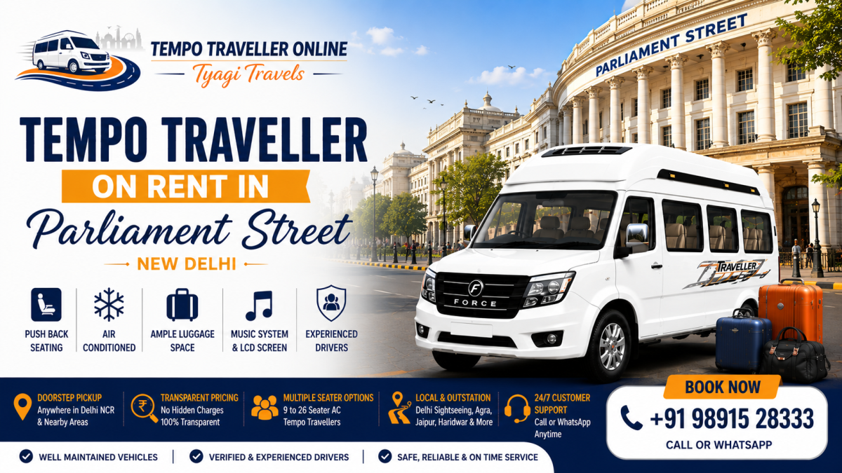 Hire Tempo Traveller on Rent in Parliament Street