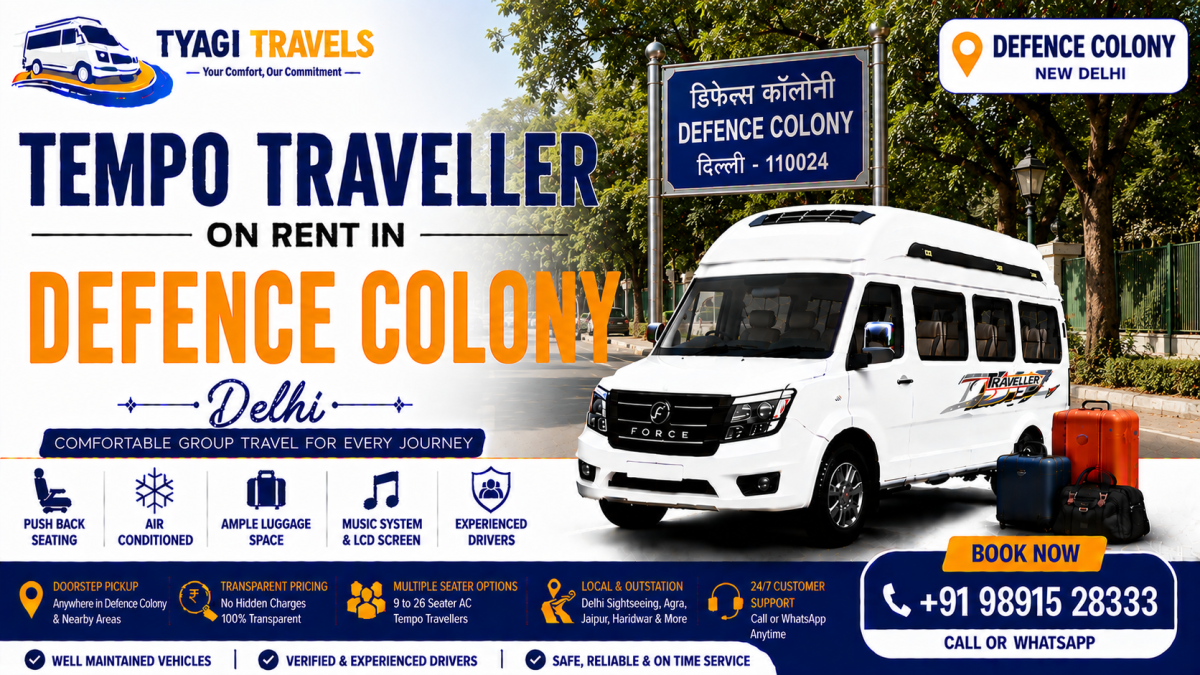 Hire Tempo Traveller on Rent in Defence Colony, Delhi
