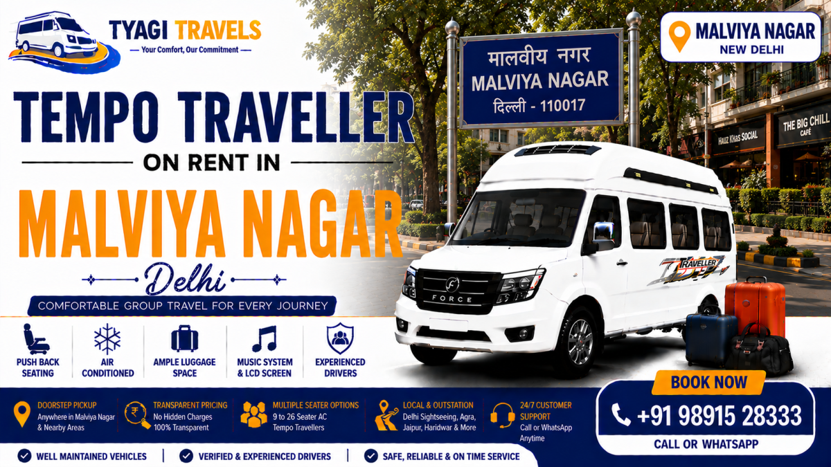 Hire Tempo Traveller on Rent in Malviya Nagar, Delhi