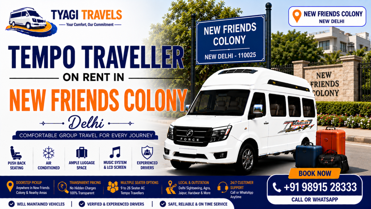 Hire Tempo Traveller on Rent in New Friends Colony, Delhi