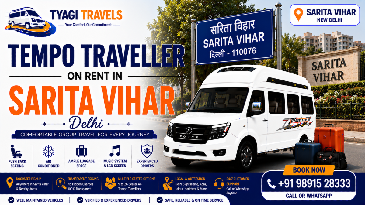 Tempo Traveller on Rent in Sarita Vihar, Delhi