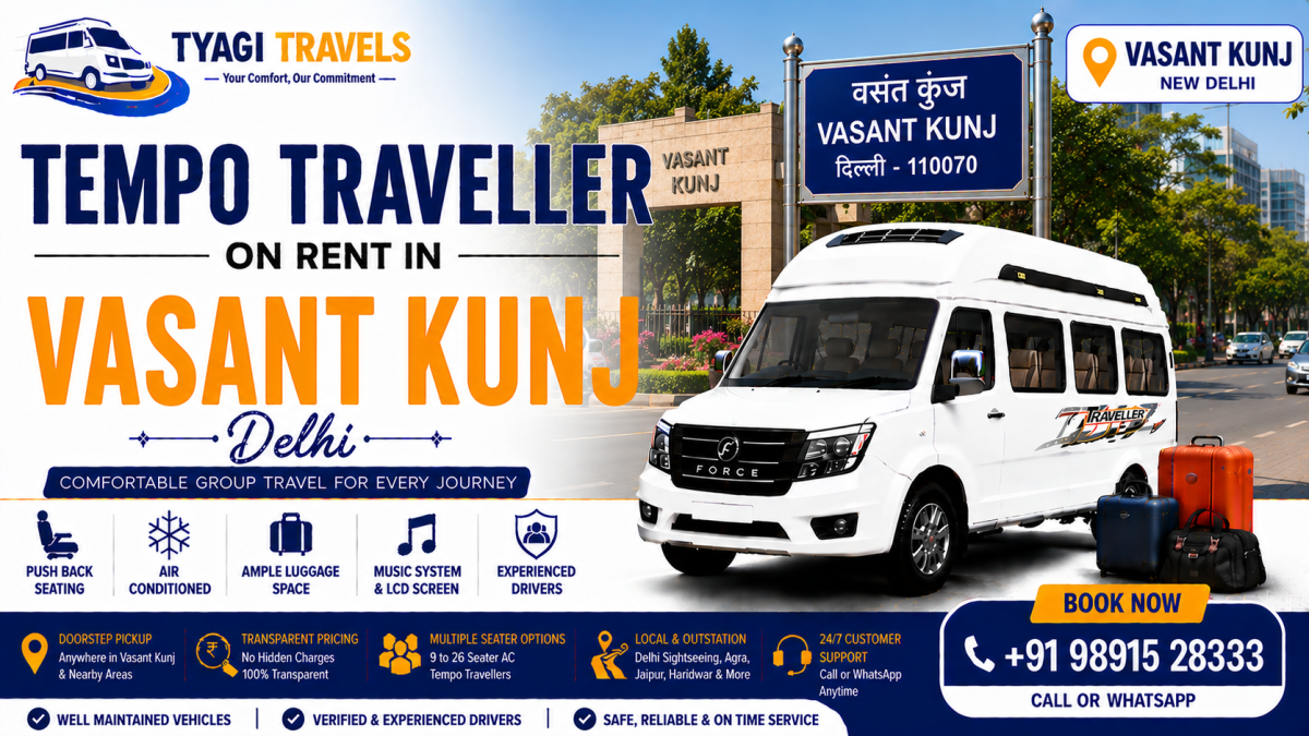 Hire Tempo Traveller on Rent in Vasant Kunj, Delhi